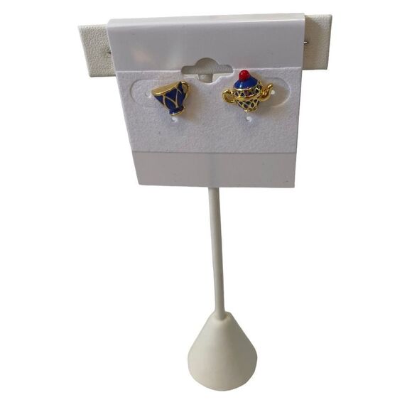 Small “Alice In Wonderland” Style tea pot & cup In Royal blue & gold tones. - Picture 2 of 7